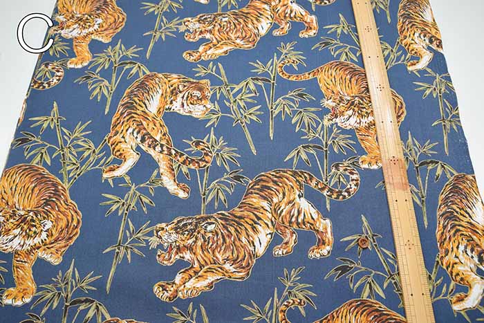 Cotton chinese grame printed fabric Take-Tora - nomura tailor