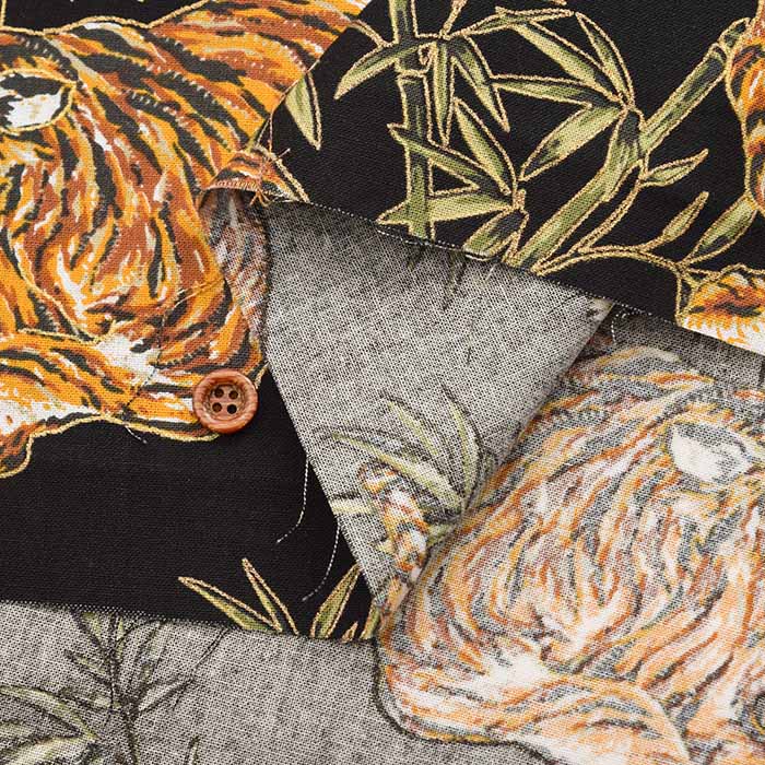 Cotton chinese grame printed fabric Take-Tora - nomura tailor