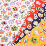 Cotton sheeting print fabric Yumeiro Hyakkei Ema - nomura tailor