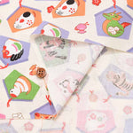 Cotton sheeting print fabric Yumeiro Hyakkei Ema - nomura tailor