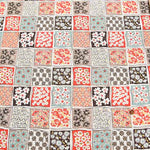 Cotton sheeting print fabric Tile Flower - nomura tailor