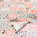 Cotton sheeting print fabric Tile Flower - nomura tailor