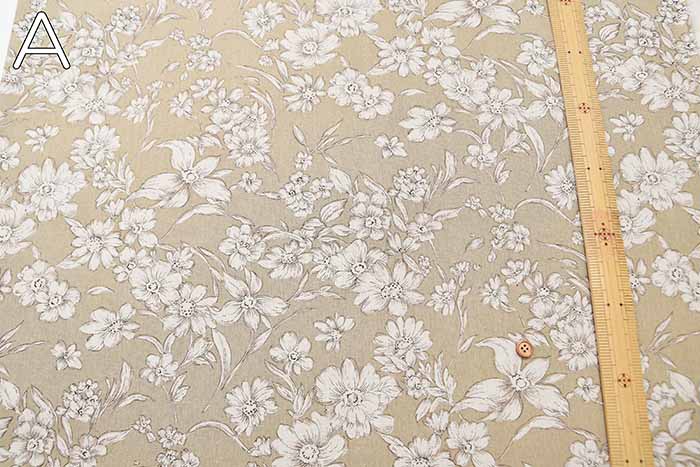 C/L canvas printed fabric Etching flower - nomura tailor