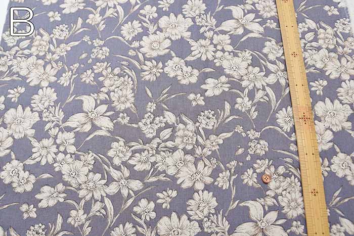 C/L canvas printed fabric Etching flower - nomura tailor