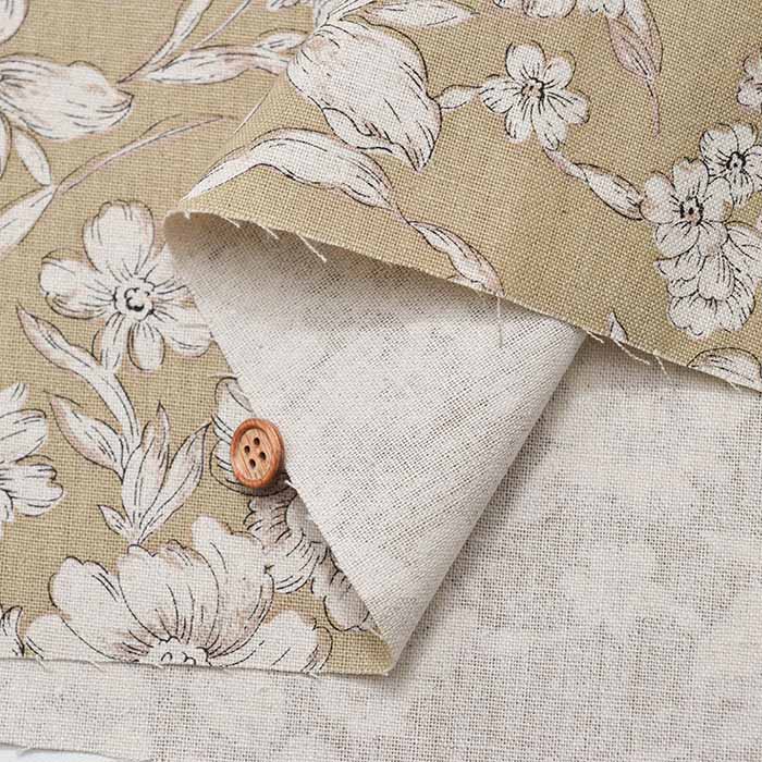 C/L canvas printed fabric Etching flower - nomura tailor