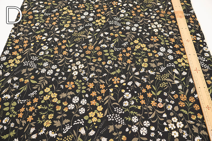 Cotton Oxford Fabric - Antique Flower 2 - nomura tailor