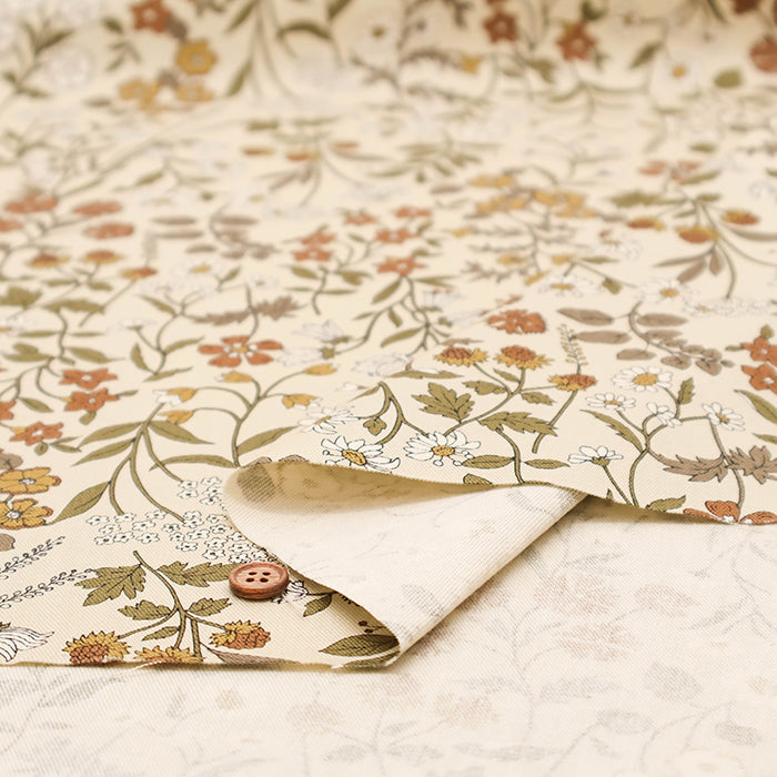 Cotton Oxford Fabric - Antique Flower 2 - nomura tailor