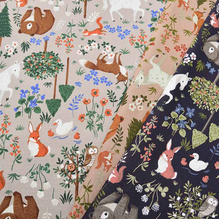 Cotton Ox Printed Fabric Forest Animal - nomura tailor