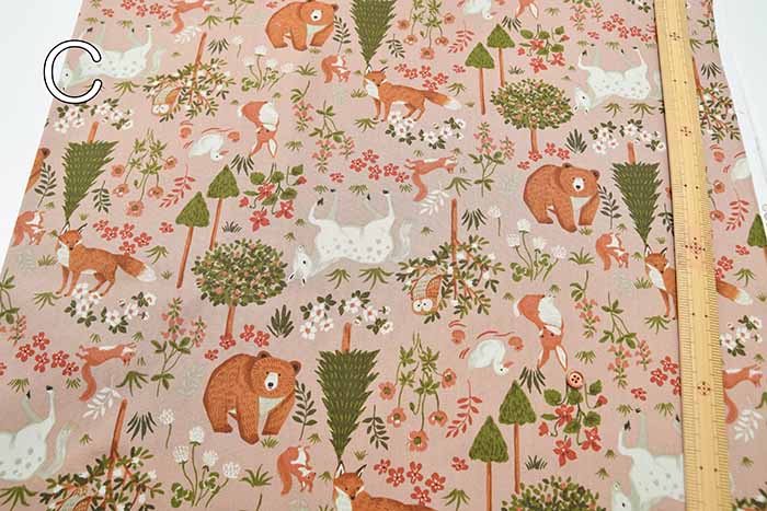 Cotton Ox Printed Fabric Forest Animal - nomura tailor