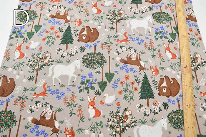 Cotton Ox Printed Fabric Forest Animal - nomura tailor