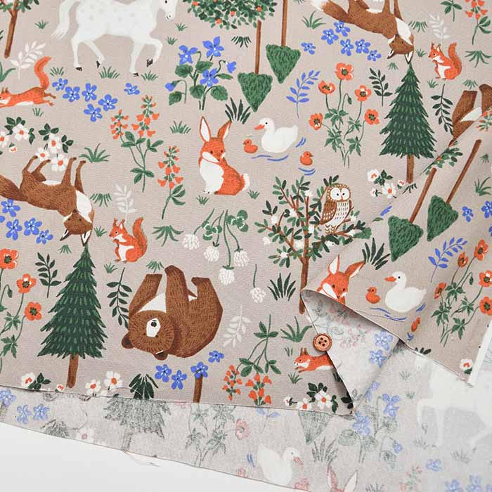 Cotton Ox Printed Fabric Forest Animal - nomura tailor