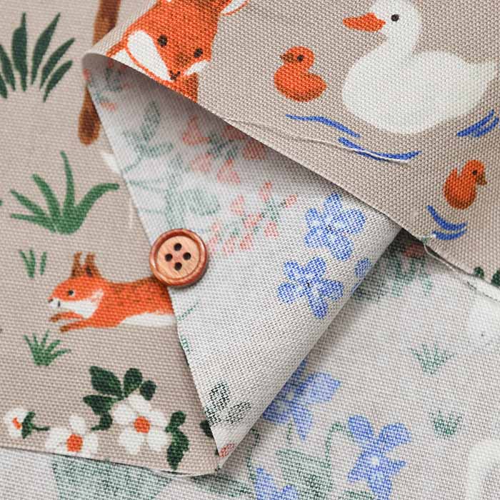 Cotton Ox Printed Fabric Forest Animal - nomura tailor