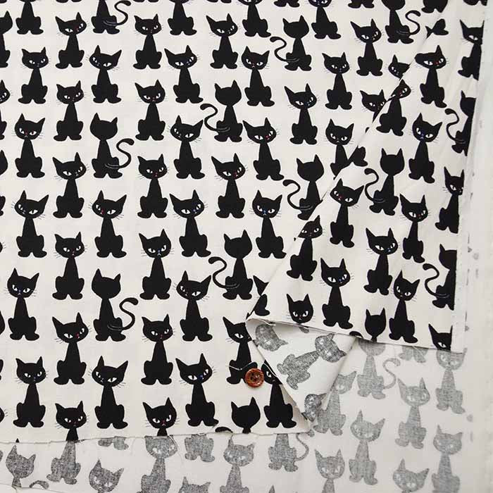 Cotton Ox Printed Fabric Sitting Cat - nomura tailor