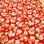 Cotton Shantung Printed Fabric - Small Chrysanthemum - nomura tailor