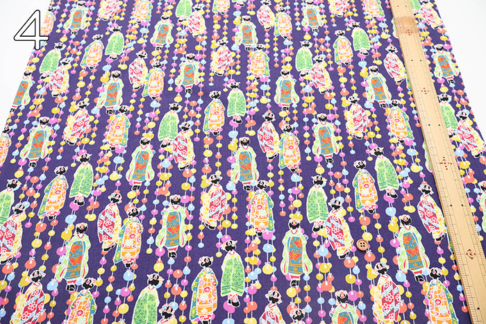 Cotton Sharting Printed Fabric - Local Folktale Maiko (Apprentice Geisha) - nomura tailor