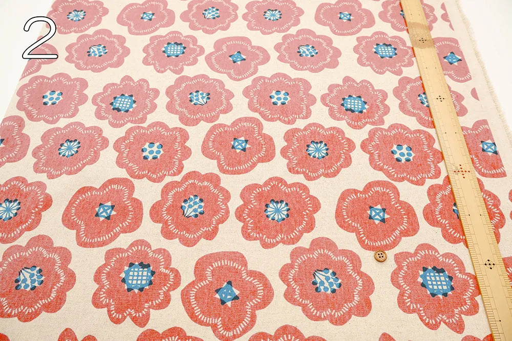 C/L Canvas Printed Fabric Flower Biscuit - nomura tailor