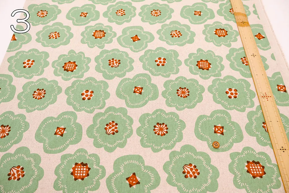 C/L Canvas Printed Fabric Flower Biscuit - nomura tailor