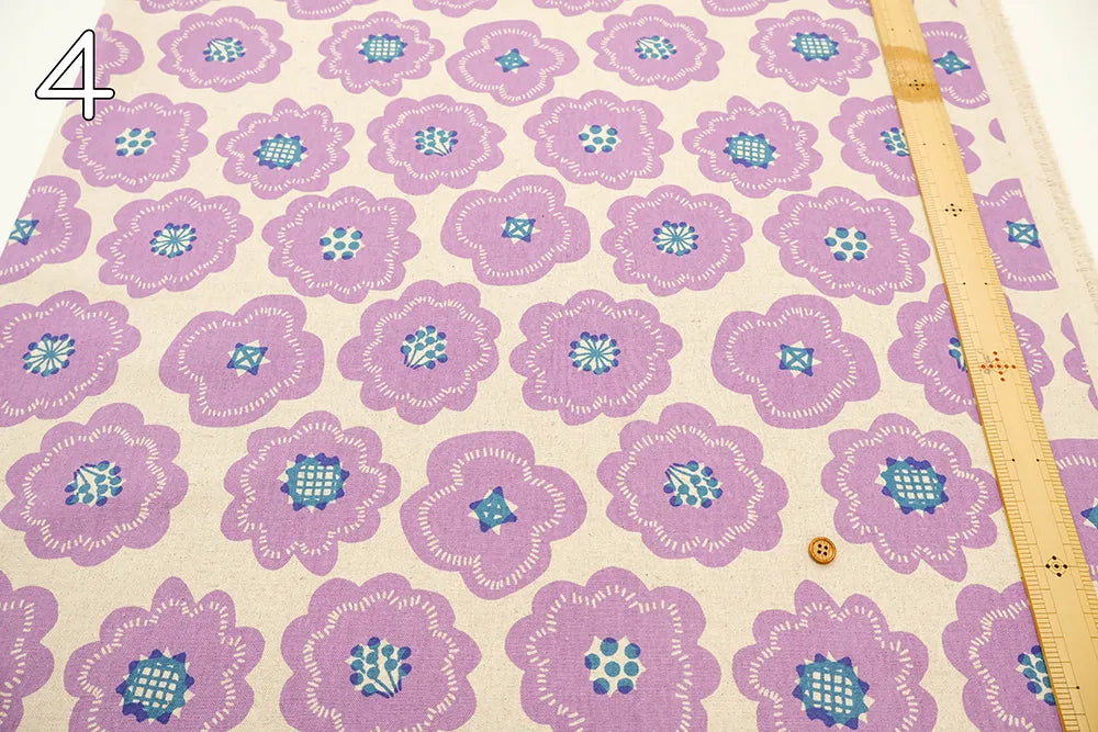 C/L Canvas Printed Fabric Flower Biscuit - nomura tailor