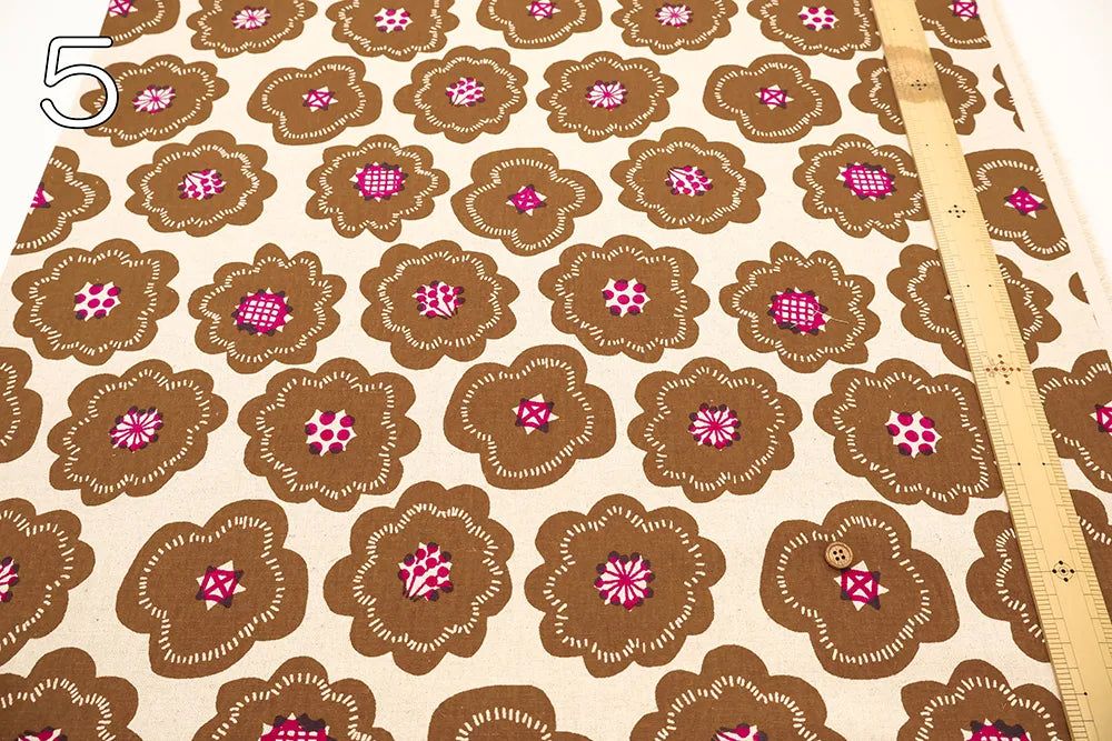 C/L Canvas Printed Fabric Flower Biscuit - nomura tailor