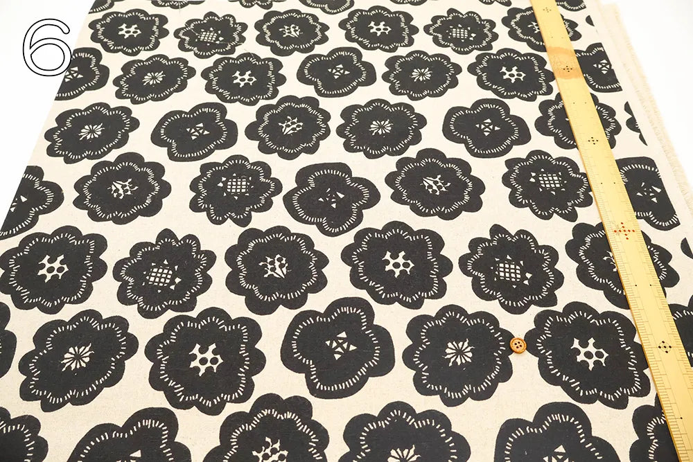 C/L Canvas Printed Fabric Flower Biscuit - nomura tailor