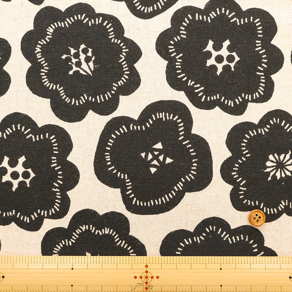 C/L Canvas Printed Fabric Flower Biscuit - nomura tailor