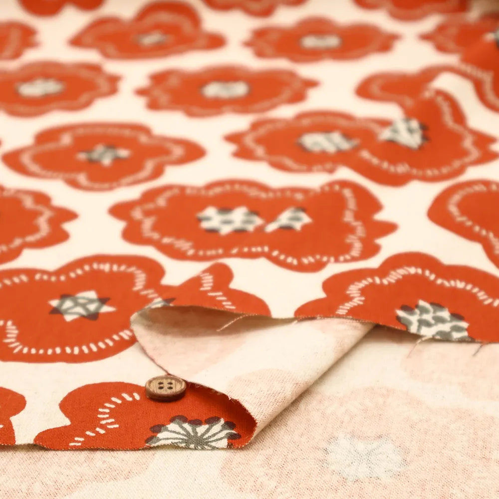 C/L Canvas Printed Fabric Flower Biscuit - nomura tailor