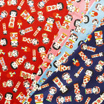 Cotton Sharting Printed Fabric - Kokeshi Dolls - nomura tailor