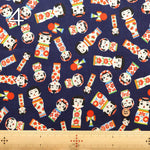 Cotton Sharting Printed Fabric - Kokeshi Dolls - nomura tailor