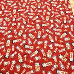 Cotton Sharting Printed Fabric - Kokeshi Dolls - nomura tailor