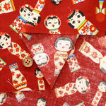 Cotton Sharting Printed Fabric - Kokeshi Dolls - nomura tailor