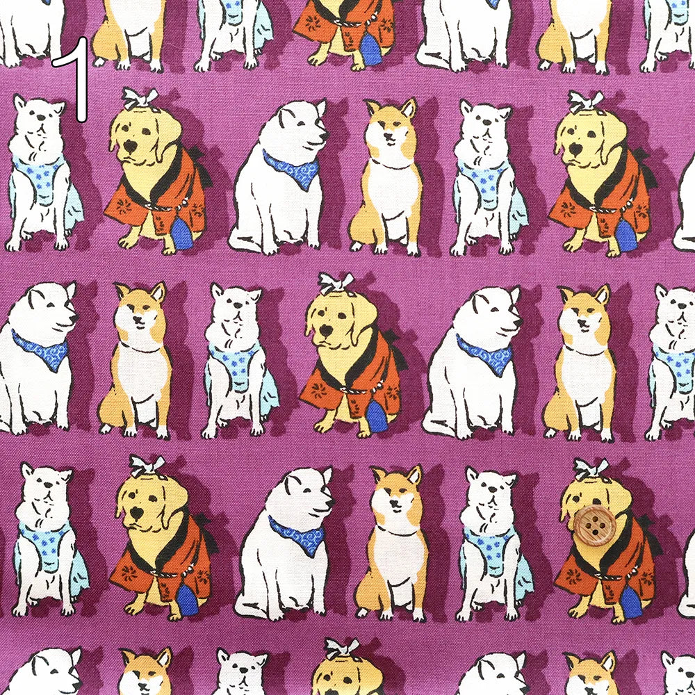 Cotton Sharting Printed Fabric 犬祭り - nomura tailor