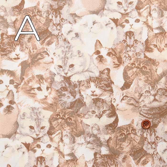 Cotton Ox Print Fabric Cats Full - nomura tailor