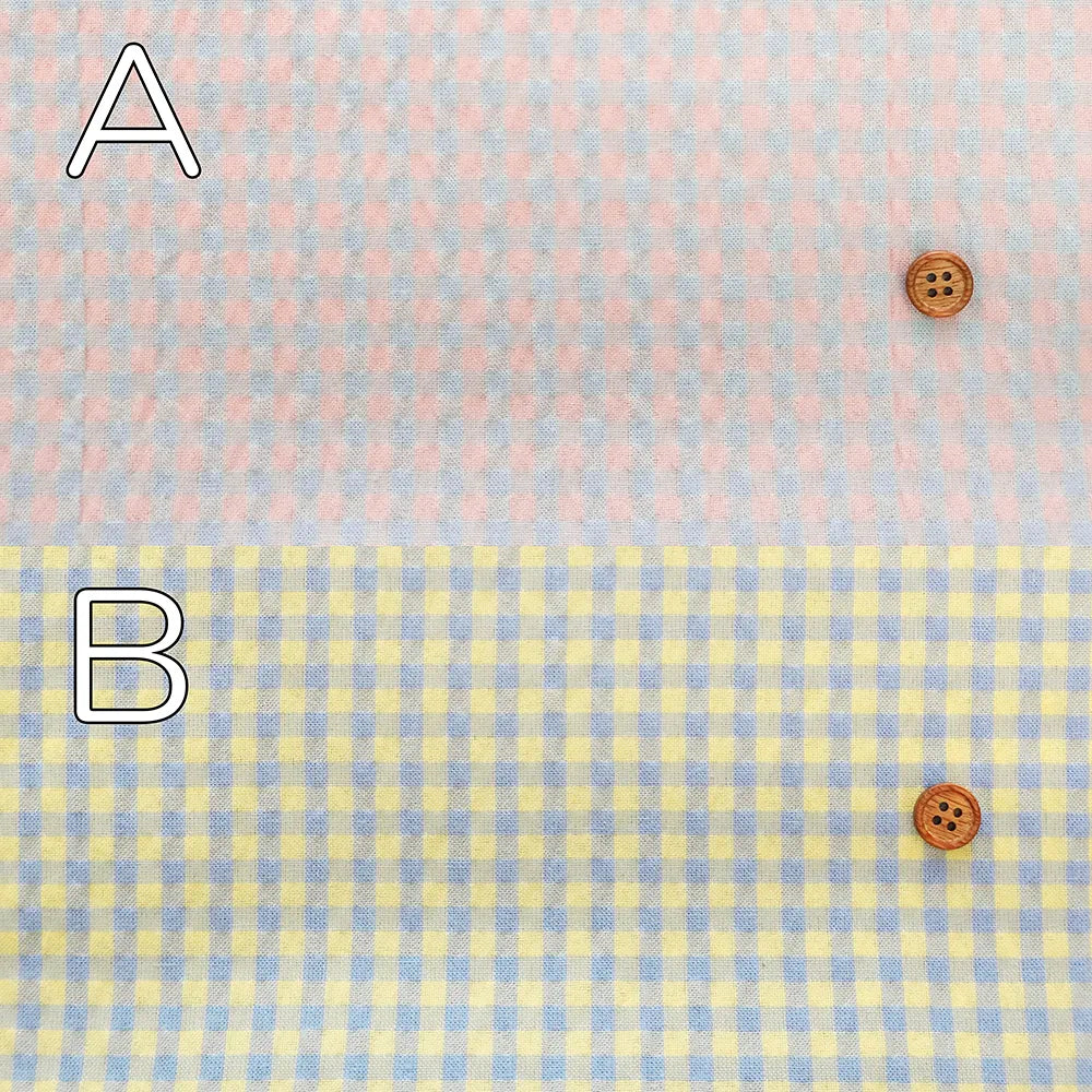 Made in China T/C Seersucker Printed Fabric - Fairy Check(small) - nomura tailor