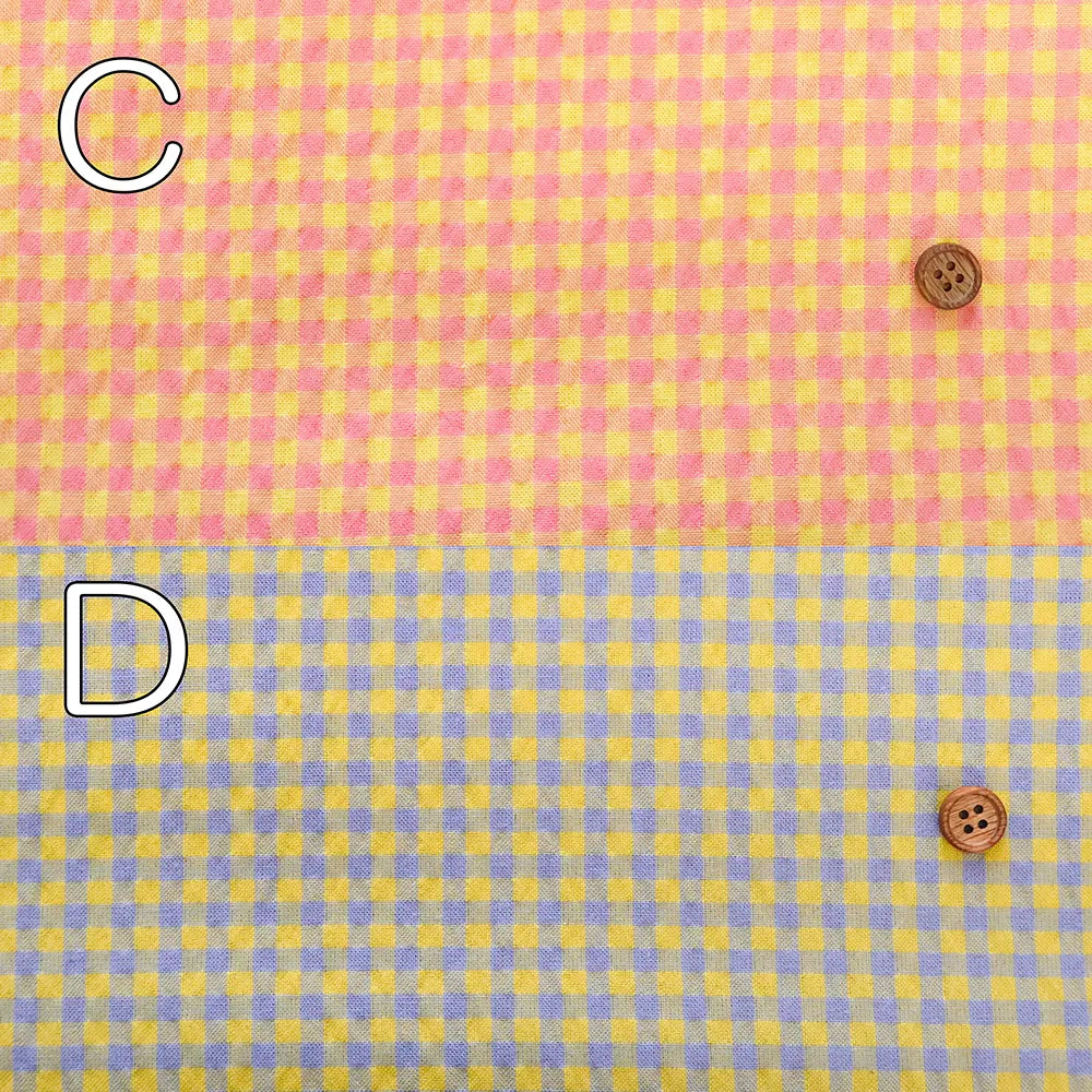Made in China T/C Seersucker Printed Fabric - Fairy Check(small) - nomura tailor