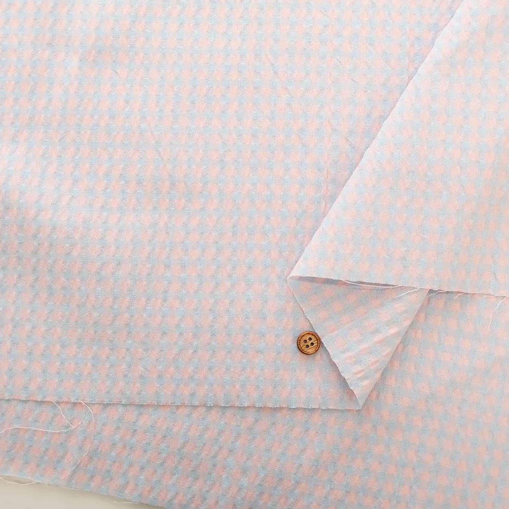 Made in China T/C Seersucker Printed Fabric - Fairy Check(small) - nomura tailor
