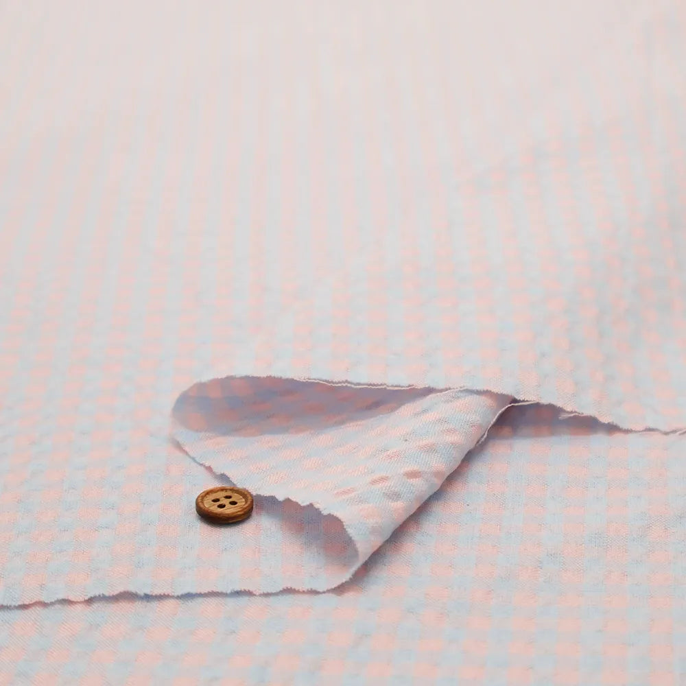 Made in China T/C Seersucker Printed Fabric - Fairy Check(small) - nomura tailor