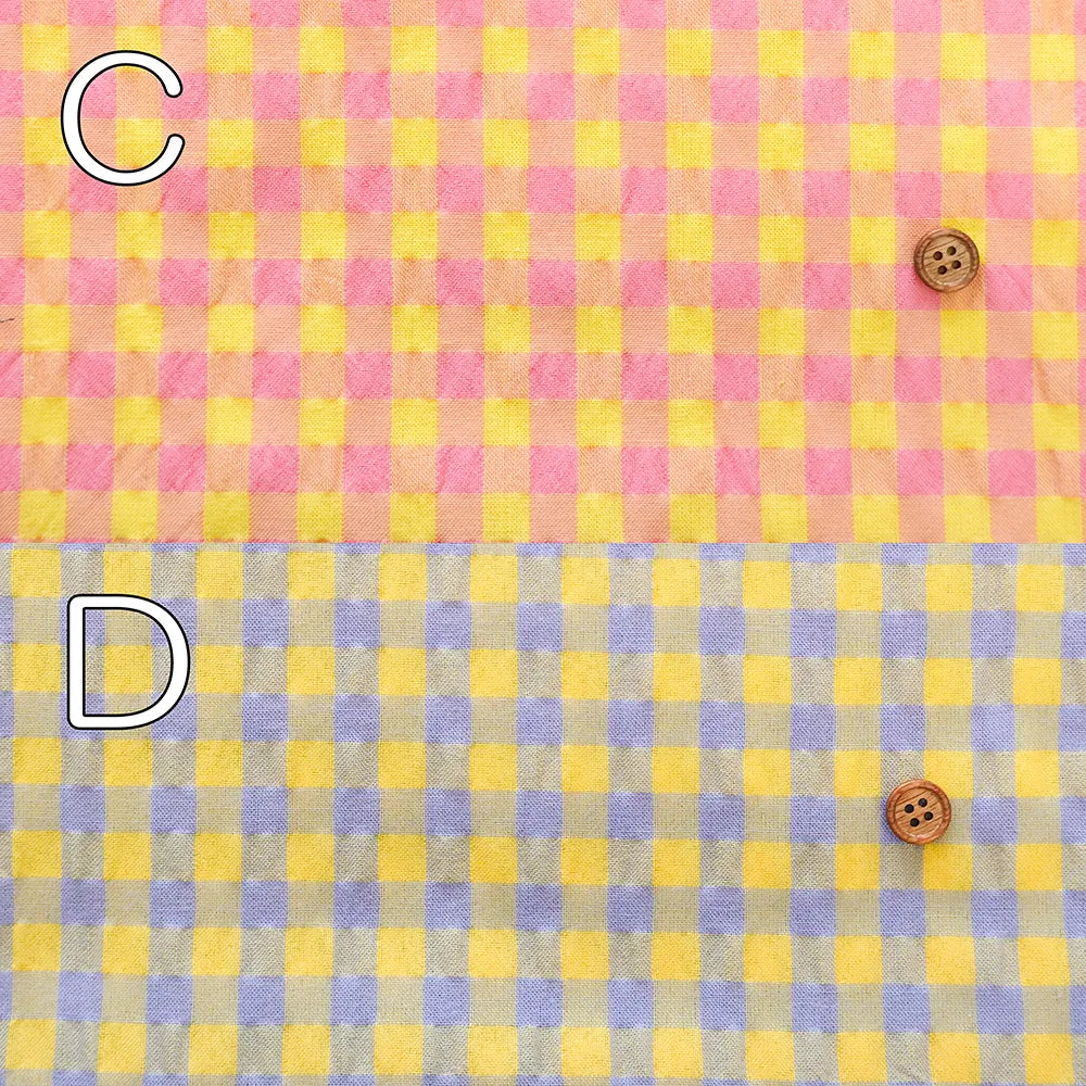 Made in China T/C Seersucker Printed Fabric - Fairy Check (Large) - nomura tailor
