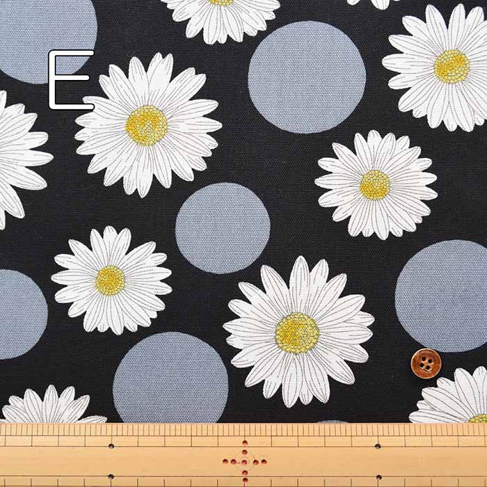 Cotton Ox Printed Fabric Polka Dot Daisy - nomura tailor