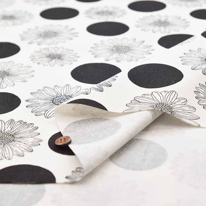 Cotton Ox Printed Fabric Polka Dot Daisy - nomura tailor