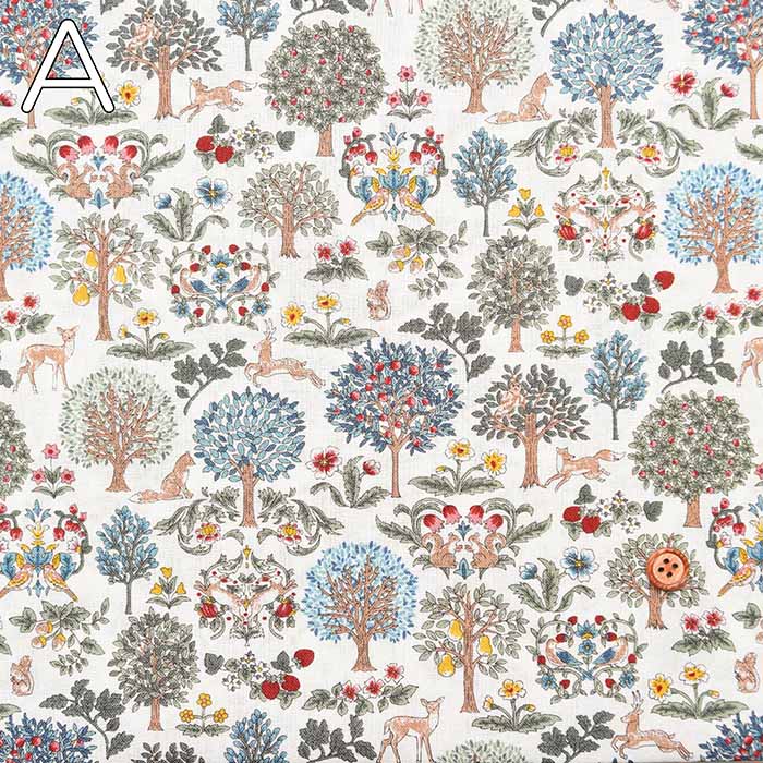 Cotton sheeting print fabric Art Nouveau Symphony forest - nomura tailor
