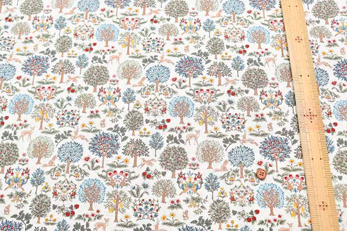 Cotton sheeting print fabric Art Nouveau Symphony forest - nomura tailor