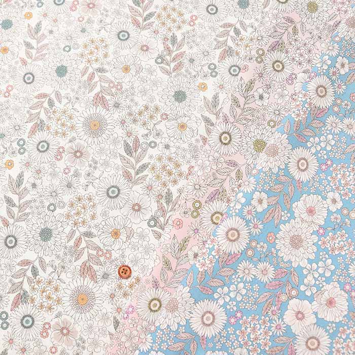 Cotton care printed fabric Joli bouguet Flower - nomura tailor