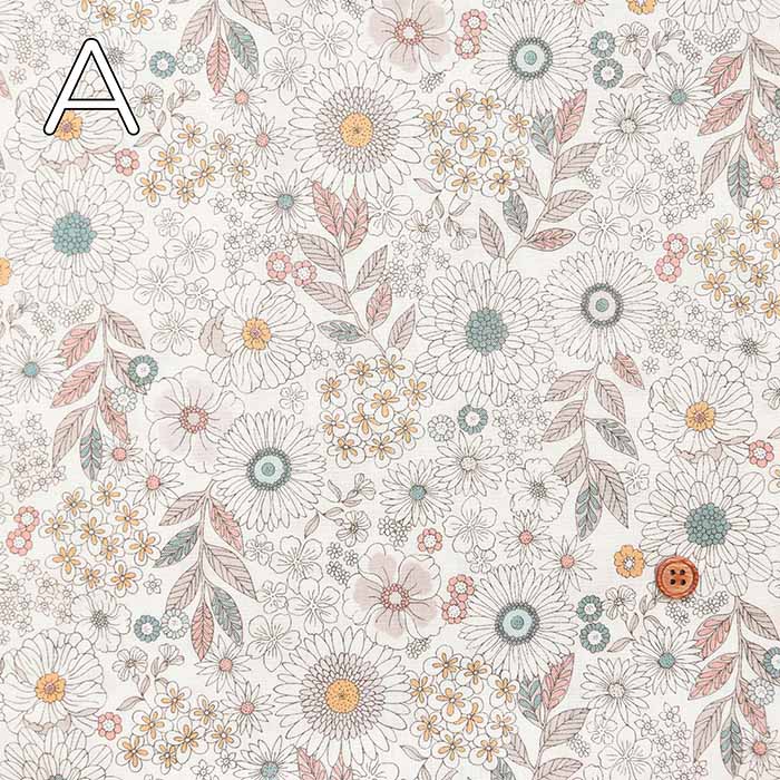 Cotton care printed fabric Joli bouguet Flower - nomura tailor