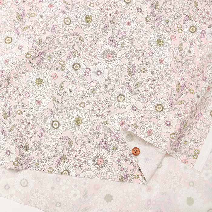 Cotton care printed fabric Joli bouguet Flower - nomura tailor