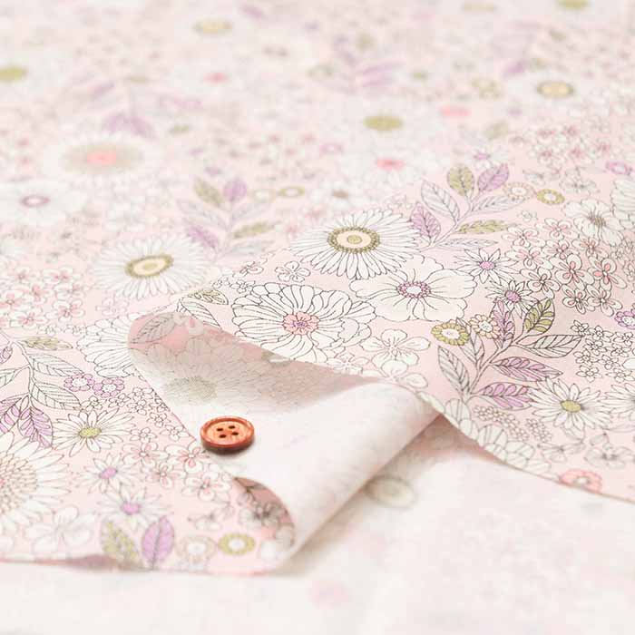 Cotton care printed fabric Joli bouguet Flower - nomura tailor