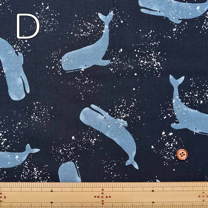 Cotton sheeting soft-finish printed fabric whale - nomura tailor