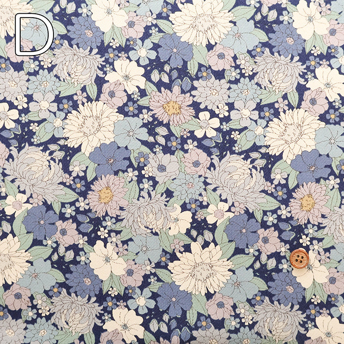 Cotton Twill Printed Fabric - Flower - nomura tailor