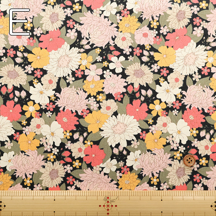 Cotton Twill Printed Fabric - Flower - nomura tailor