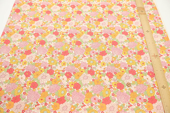 Cotton Twill Printed Fabric - Flower - nomura tailor