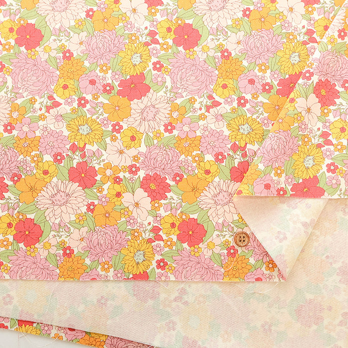 Cotton Twill Printed Fabric - Flower - nomura tailor